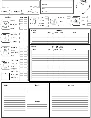 Open Legend Character Sheet